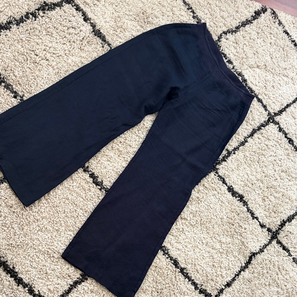 Saks Fifth Avenue Navy Linen  Trousers Med